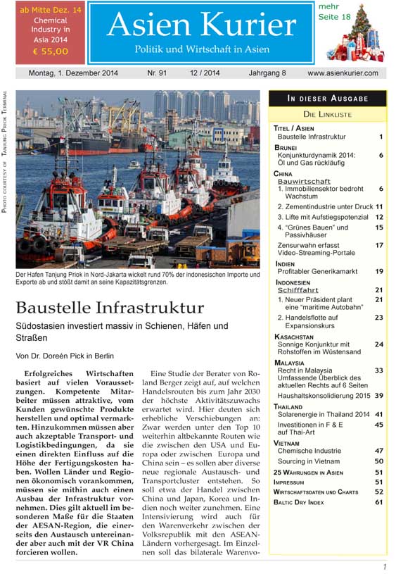 Asien Kurier - Das deutsche PDF-Magazin für Wirtschaft und Politik in Asien