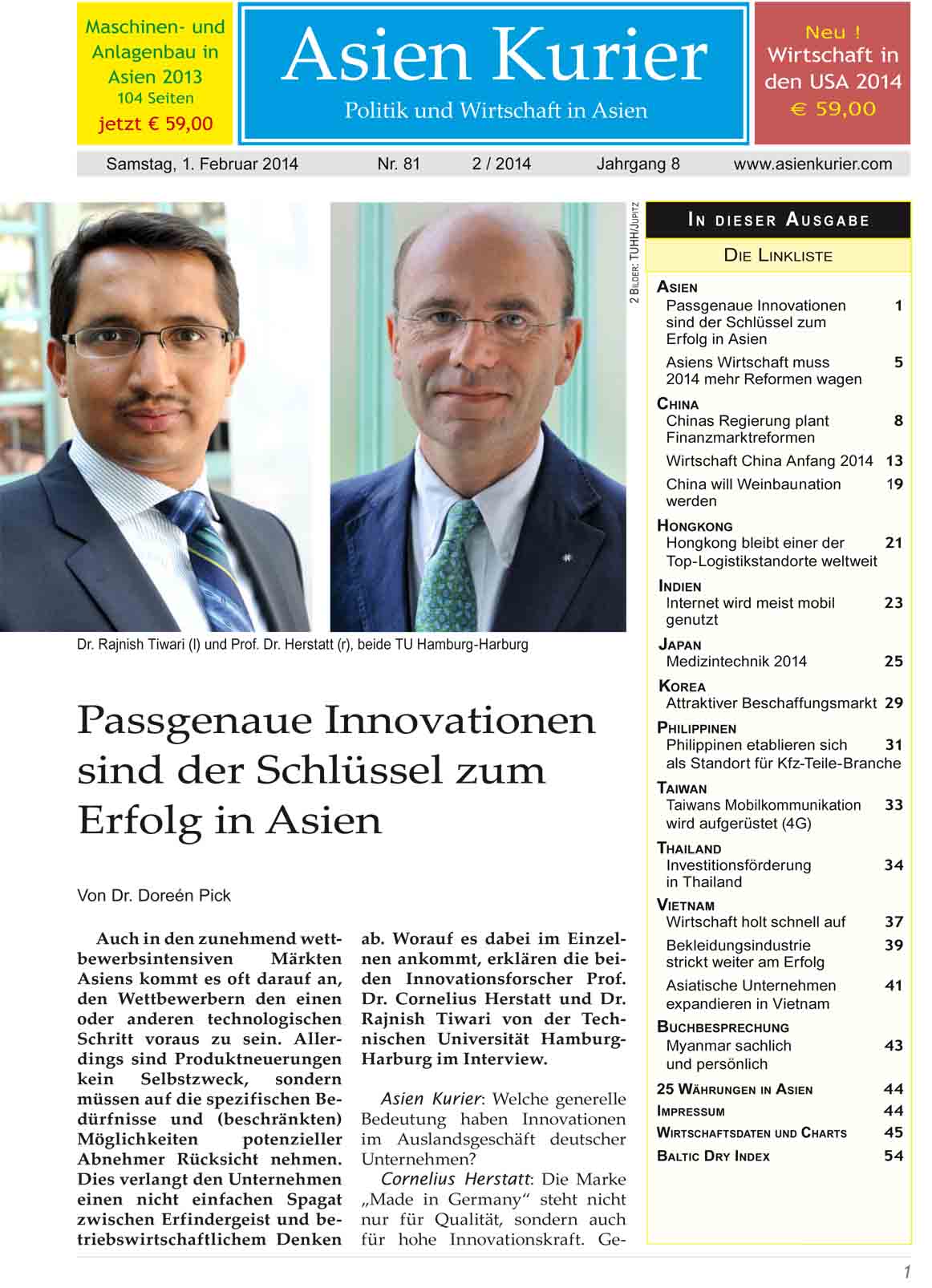 Asien Kurier - Das deutsche PDF-Magazin für Wirtschaft und Politik in Asien