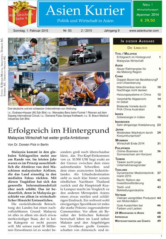 Asien Kurier - Das deutsche PDF-Magazin für Wirtschaft und Politik in Asien