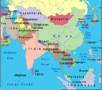 Karte Asien